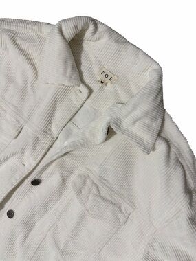 POL NWOT White Corduroy Jacket - Women's Lightweight Button-Up Rough Edge Coat